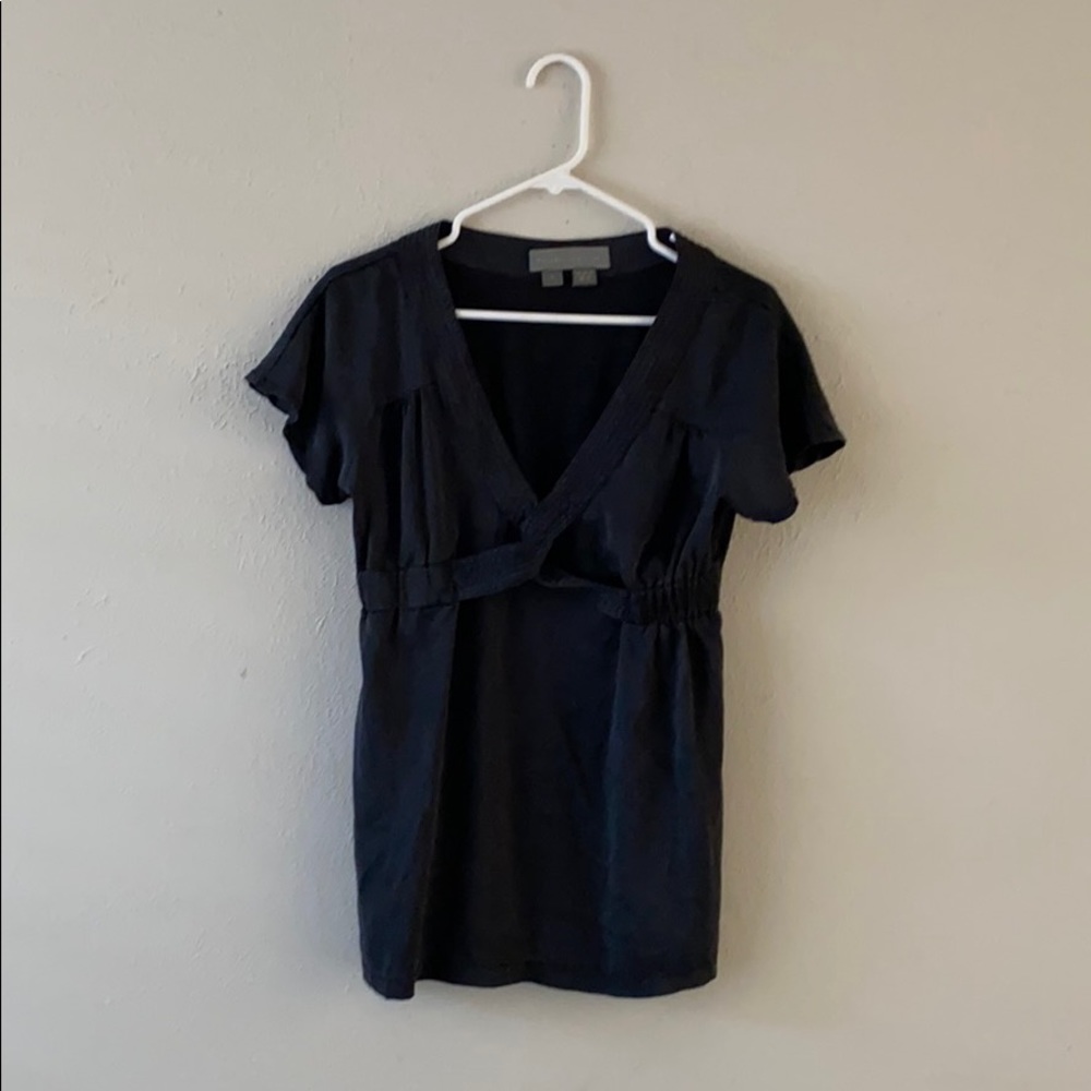 Proenza Schouler Black V Neck Twist Front Blouse